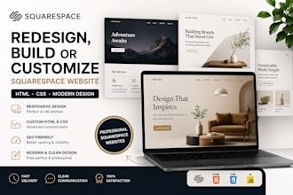 redesign, build, or customize a squarespace website with HTML CSS code