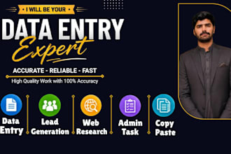 do data entry VA, email collection, admin tasks and data collection