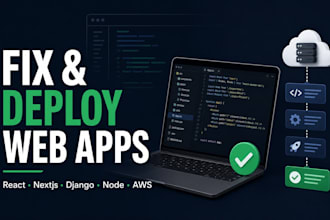 fix and deploy react nextjs django node web apps on AWS