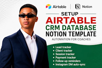 setup airtable crm database notion template automation system for solo coaches