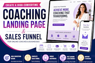 create a coaching landing page and sales funnel for online coaches and business