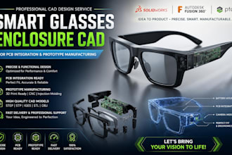 design smart glasses enclosure cad for pcb integration d prototype manufacturing