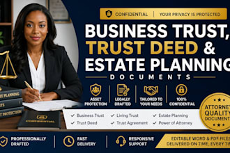 draft business trust trust deed and estate planning documents