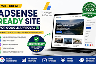 create an adsense ready website for google approval with SEO setup