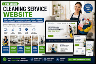design maid services commercial house office upholstery airbnb cleaning website