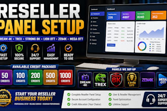 setup pro reseller panel dream4k trex ott strong8k lion ott zen4k mega ott panel
