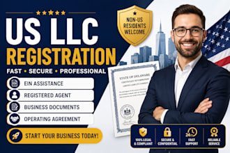 do US llc registration, llc formation, ein application for non US residents