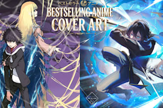create anime action fantasy isekai light novel, web novel and manga cover art