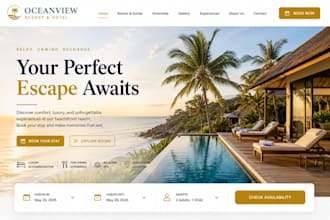 design squarespace hotel website resort airbnb vacation booking website