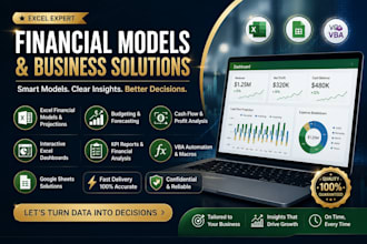 build excel financial models, dashboards, automation, vba macros, google sheet