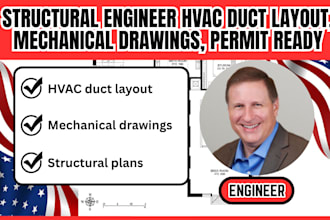 structural engineer hvac duct layout, mechanical drawings, permit ready