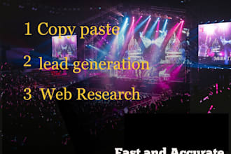 do data entry,webresearch,virtual assistant,lead generation