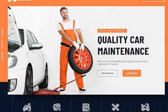 design wordpress auto repair website, mechanical website, online booking website