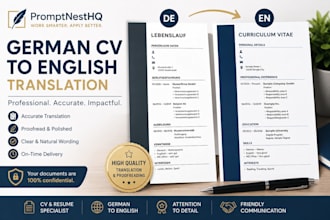 translate your german CV or resume into english