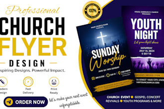 design professional church flyer, event flyer, and gospel poster,banner