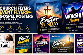 create modern church flyer, christian flyer gospel poster or event banner design