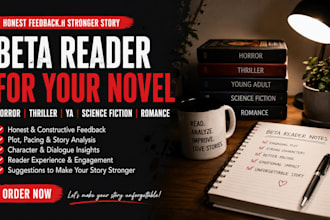beta horror thriller novels, ya, science fiction, romance book beta reader