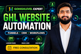 design gohighlevel website, ghl sales funnel and automation