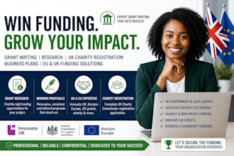 register your uk charity and write eu, uk grant proposal applications