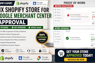 fix shopify store google merchant center approval issues