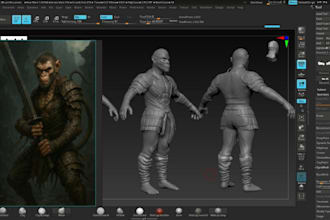 sculpt any 3d characters models for printng,bas relief,statue,action figure,toys