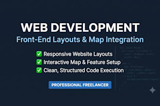 build a responsive front end website layout with map integration