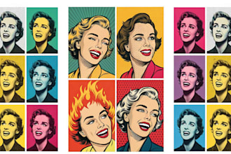 draw retro illustrations, vintage comics, horror illustrations and pop art