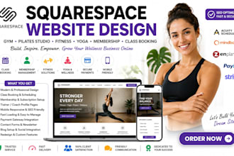 do squarespace gym pilates studio fitness yoga membership class booking website