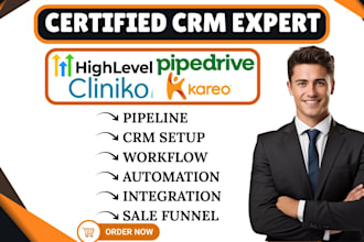 build gohighlevel automation pipedrive cliniko and karoe workflow