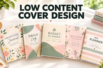 design kdp low content book cover journals and planners
