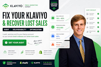 audit klaviyo flows, improve email deliverability and optimize conversions