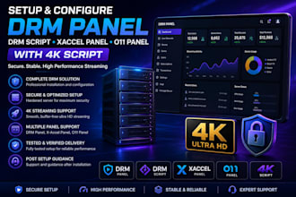 setup drm panel, drm script, xaccel panel, o11 panel, with 4k script