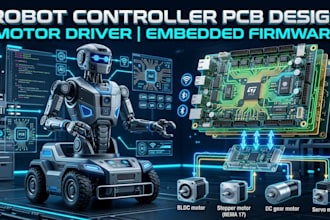 develop robot controller pcb, motor driver and embedded firmware