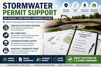 provide stormwater permit support, ms4 compliance and permit drawings