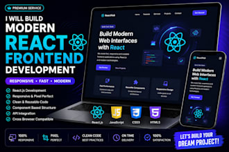 build a modern react js frontend website with responsive UI