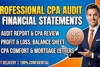 provide financial audit, cpa review report, and financial statement analysis