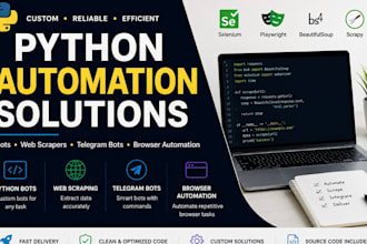 develop python bot web scraper telegram discord bot browser automation script