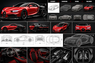 create realistic 3d car models, vehicle modeling and photorealistic rendering