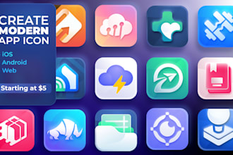 design modern custom app icon for ios android and web