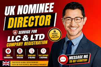 provide UK nominee director service for llc ltd company registration