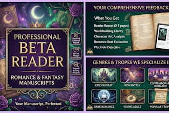 professional beta reading for romance and fantasy