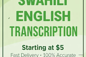transcribe swahili and english audio to text