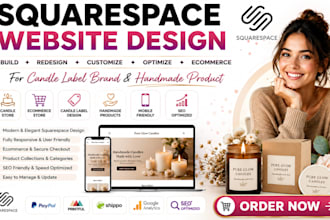 build squarespace candle label brand handmade product ecommerce website design