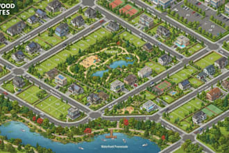 design property map, vector map, subdivision map, tourist map and site plan