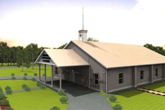 design church barndominium plan, church architecture and church drawings