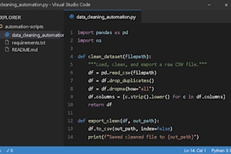 write python scripts for data cleaning and automation