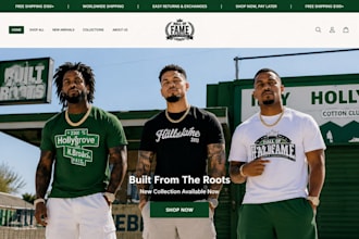 design a responsive shopify clothing store fashion boutique and apparel website