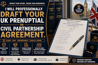 professionally draft your UK prenuptial or civil partnership agreement