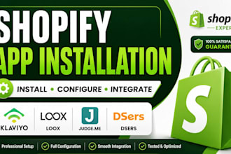 install and configure shopify apps like klaviyo and judgeme