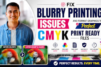 fix blurry printing issues and format graphics to perfect cmyk print ready files